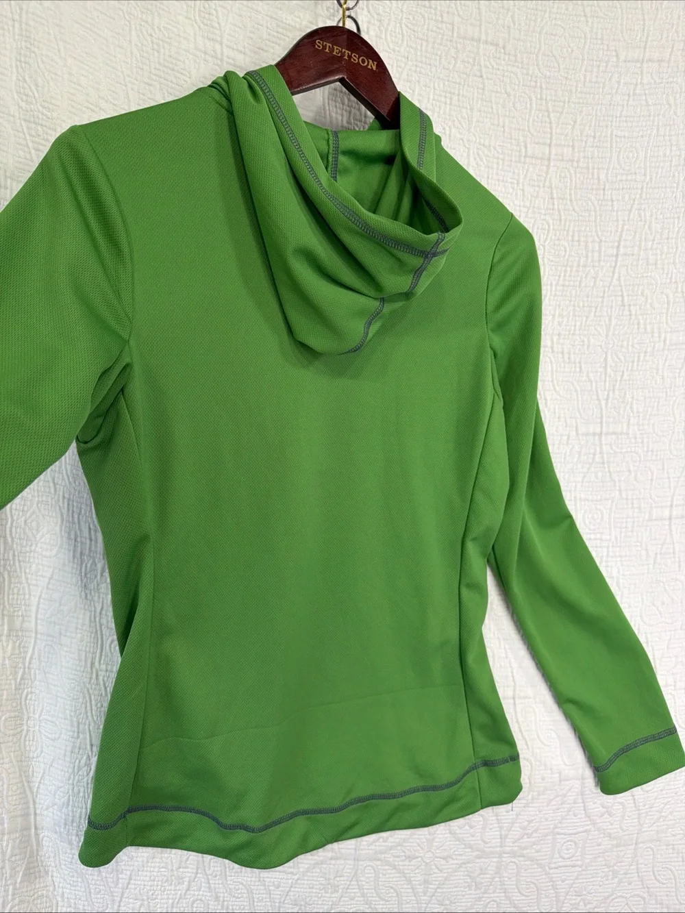 Alo Yoga Hoodie Pullover Shirt Women Large Green Coolfit Quarter Zip Mid Layer L